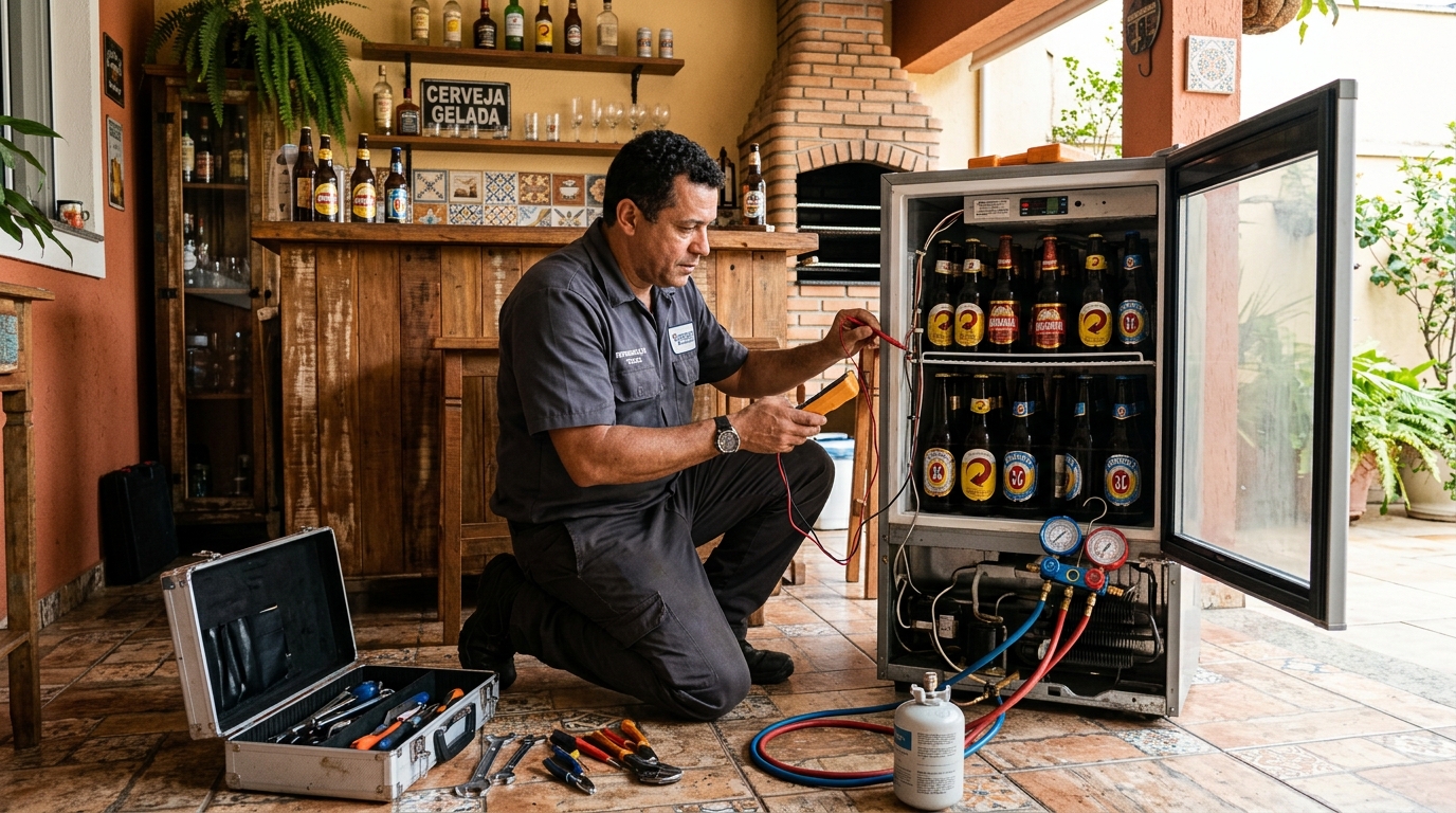 Aplicação de gás refrigerante em cervejeira atendida em Franca‑SP